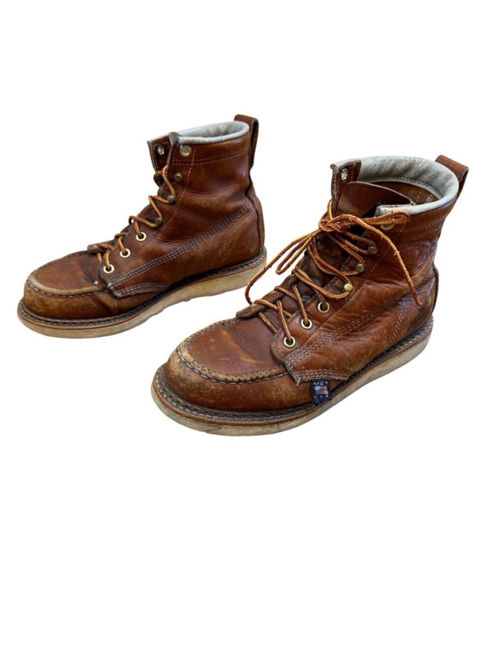 Thorogood American Heritage  6″ Moc Toe Wedge Broken In W7 Vintage 80s